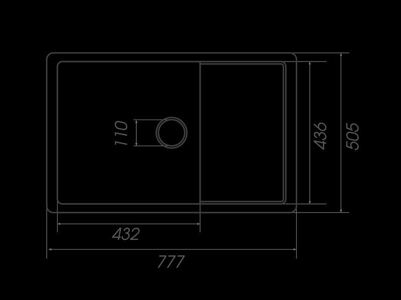 Гранітна мийка для кухні VALESO CUBE 7850 матова Біла в точку