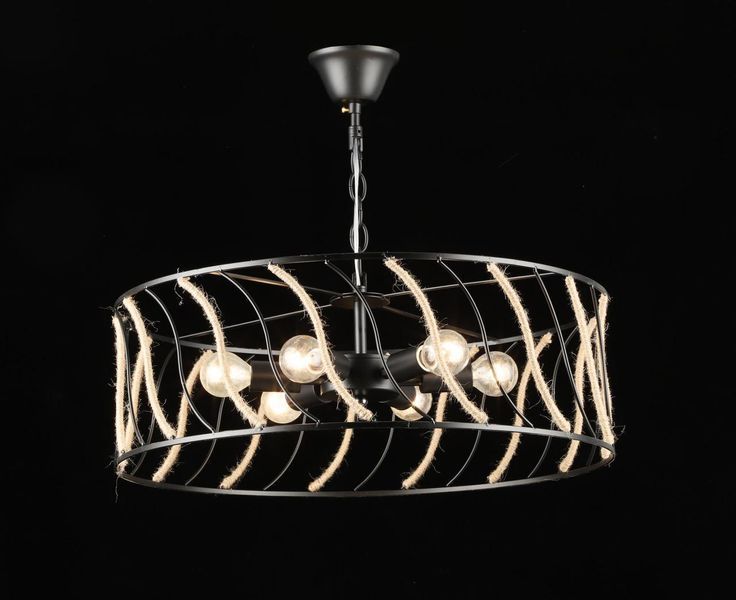 Loft-style pendant chandelier E2721/6, black