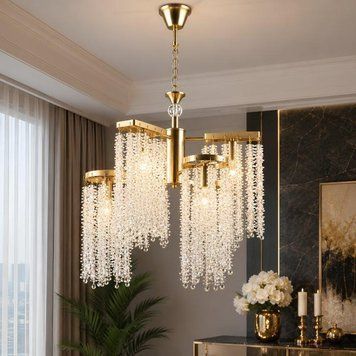 Crystal pendant chandelier E2686/3+3, copper