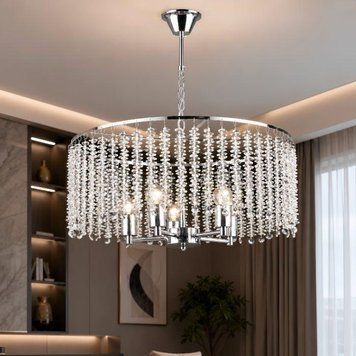 Crystal pendant chandelier S2487/5, chrome