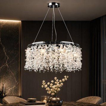 Crystal pendant chandelier S2490/7, chrome