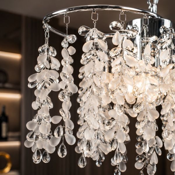 Crystal pendant chandelier S2493/5, chrome