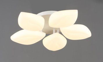 LED ceiling chandelier VALESO, 5 shades, LED 60W, white, steel, acrylic, 3000K+6500K, YH1411/5