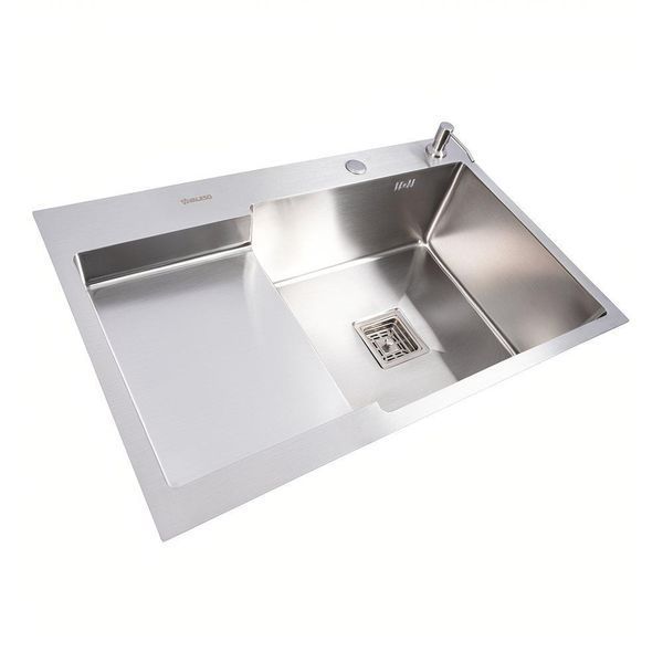 Kitchen sink stainless steel CM 78*50C R VALESO Handmade with recessed ledge (3.0/0.8)