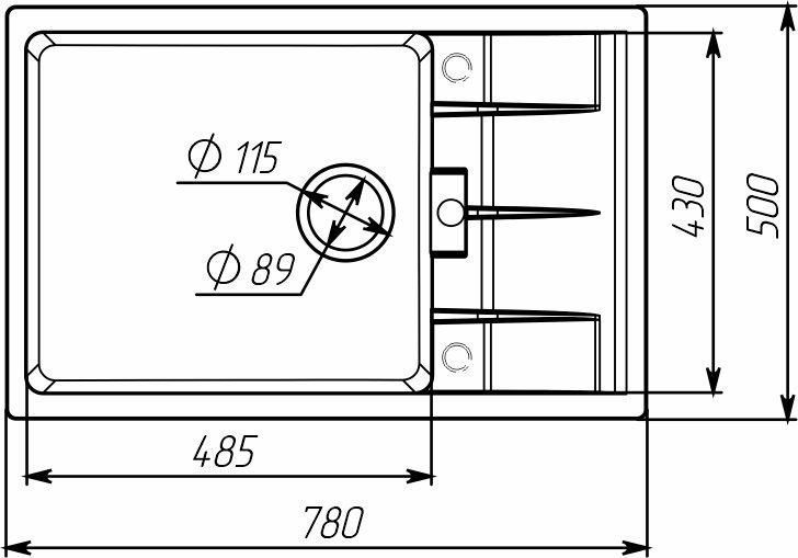 Granite kitchen sink VALESO ROMA 7850 matte grey