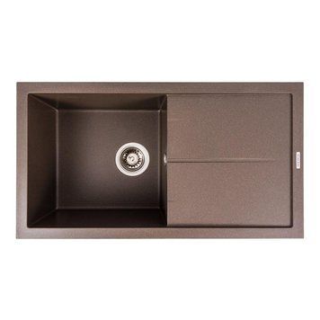 Granite kitchen sink VALESO SOLID 7843 matte dark rock