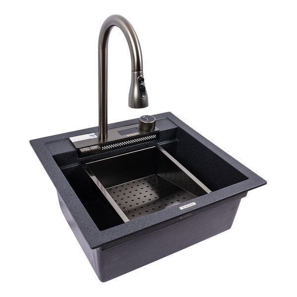 Granite kitchen sink VALESO VIVA 5149 matte carbon