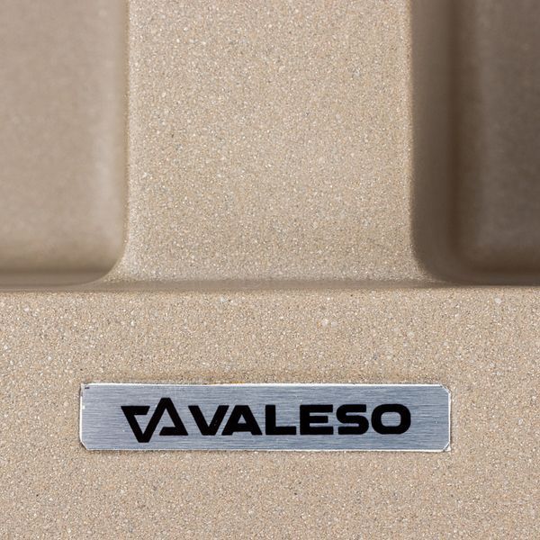 Granite sink titanium VALESO 7950 VIATRIX (double bowl, matte)