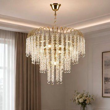 Crystal pendant chandelier VALESO E2689/5, gold