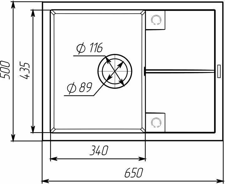 Granite kitchen sink VALESO CRIPTA 6550 matte anthracite