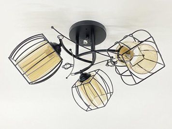 Стельова люстра на 3 плафони 91187C/3 чорна 3129836323 фото